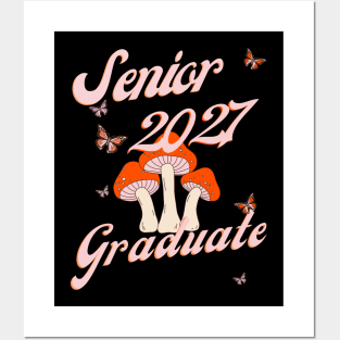 Retro Mushroom Senior 2027 Graduate Posters and Art